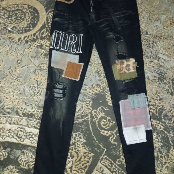 AMIRI Black Skinny Distressed Jeans - Main Image